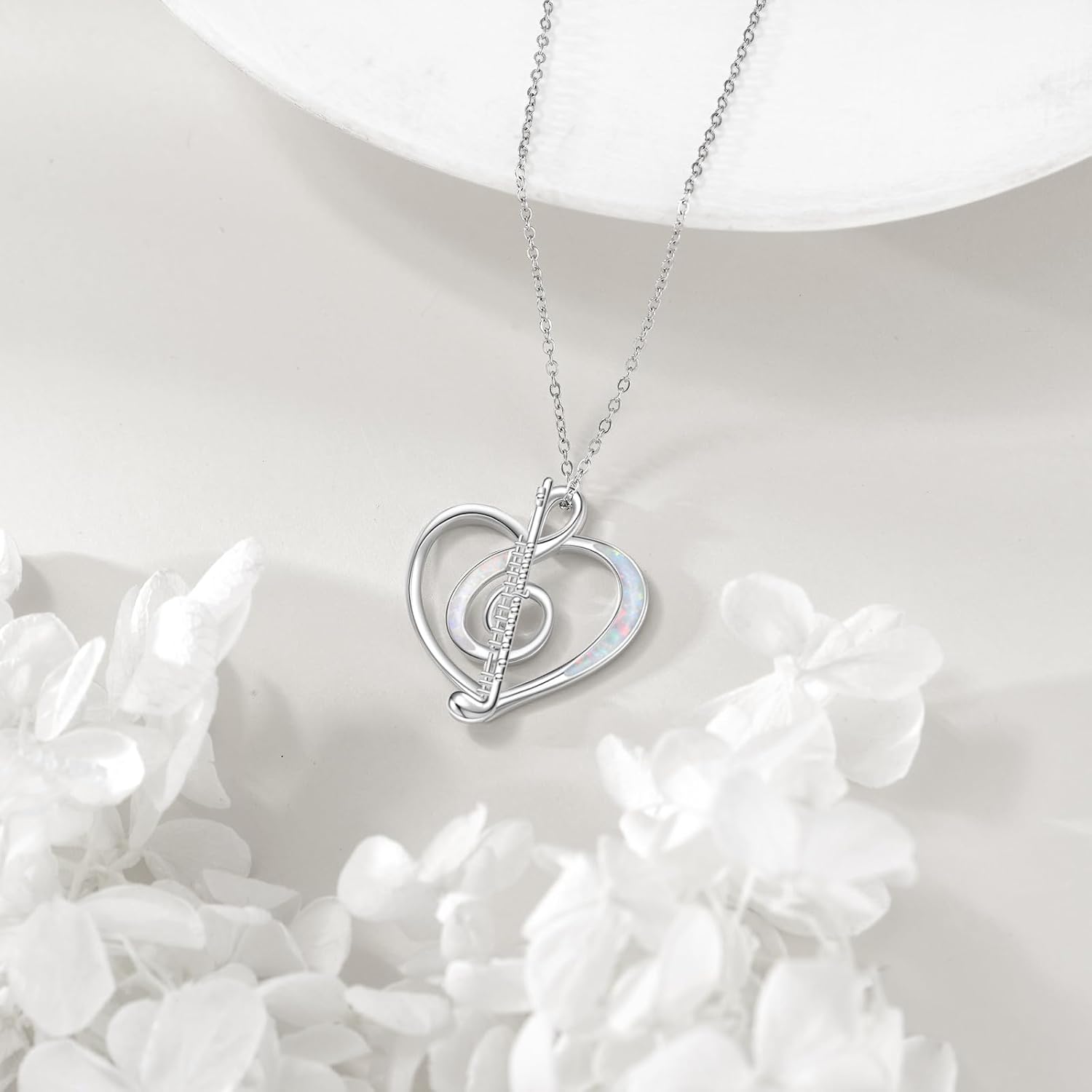 YAFEINI 925 Sterling Silver Daisy/Flute/Music Note/Guitar/Eight Ball/Golf Necklace Flower/Music Pendant Jewelry for Women - Image 3