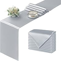 Vista 23 de Manyshofu 12Pcs Satin Orange Table Runner - 12 x 72 Inch Long Size, Party Table Runner Decor Bright & Smooth Wedding Decorations Table Runners for