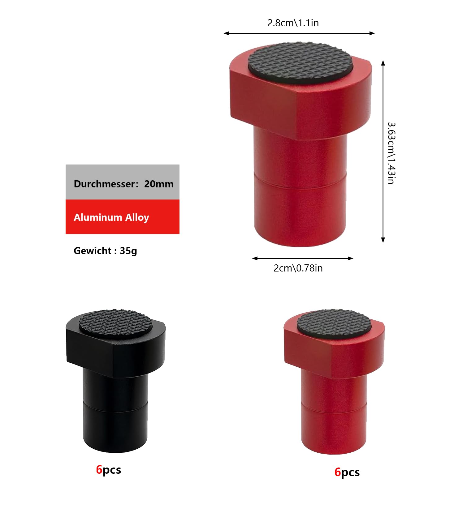 Lot de 12 crochets de banc de 20 mm en alliage d'aluminium - Pince pour chien - Table de travail du bois - Mâchoires de serrage - Positionnement - Bouchon de rabot - Pince pour chien