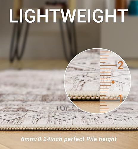 Miniatura 5 de zesthome Alfombras de área de 8 x 10 pies para sala de estar, con parte trasera antideslizante, lavables, alfombra vintage de gran área, resistente