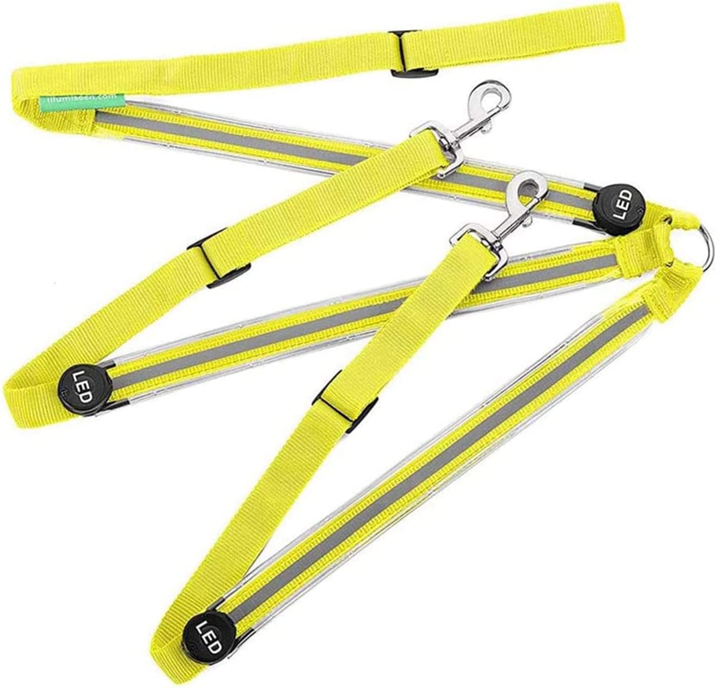 Luminous Equestrian Breast Strap, LED Adjustable Horse Breastplate and Horse Tack Accessories (Yellow strap, Yellow light)