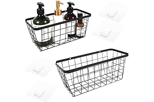 LeleCAT Hanging Kitchen Baskets: Declutter Your Home with Rustic Charm