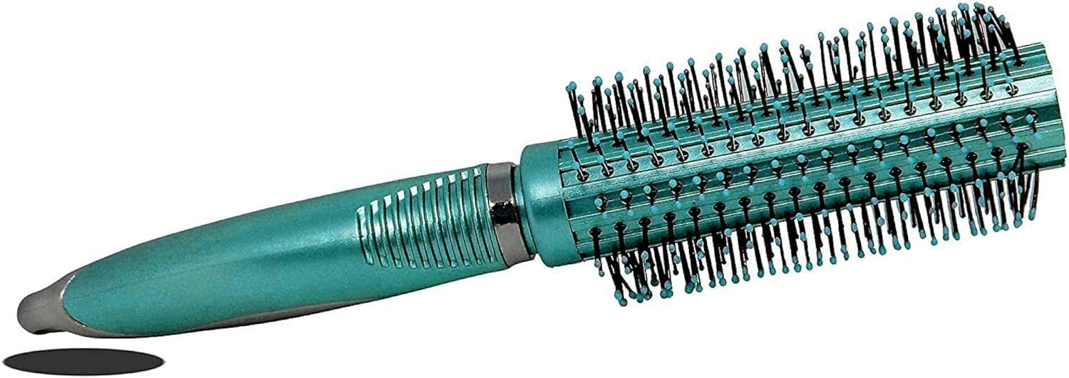 BALON Round Rolling Curling Roller Hair Comb Brush With Soft Nylon Bristles For Men, Women, Girls & Boys (Green) 2