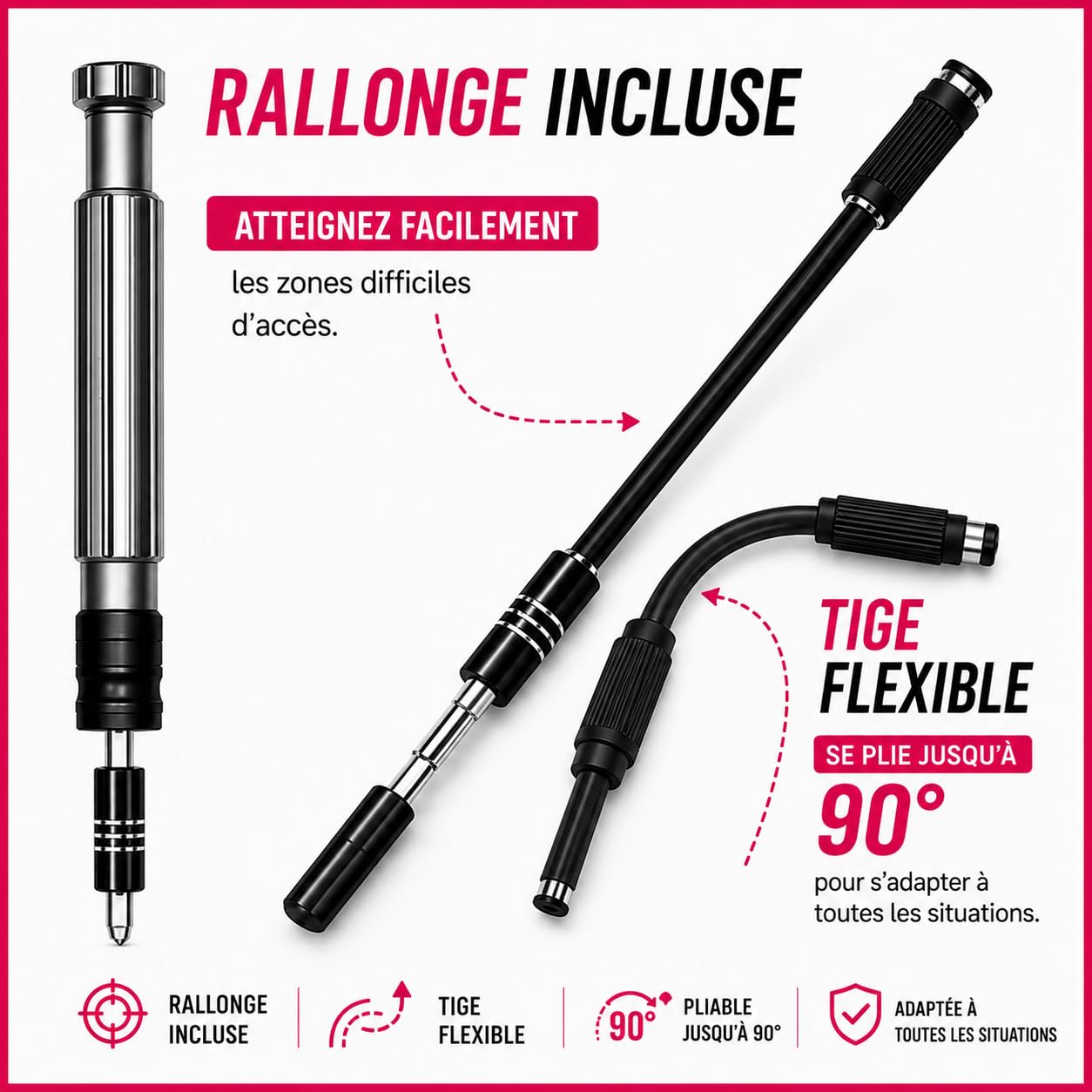 OPLAX Kit Tournevis de Précision 150 en 1 Rose | Kit Réparation Électronique, Magnétique, Embouts Professionnels