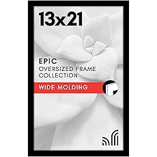 Americanflat 16x28 Picture Frame with Polished Plexiglass - Black Picture Frame - Wide Photo Frames Made of Engineered Wood for Vertical or Horizontal Wall Display - Epic Collection - Black