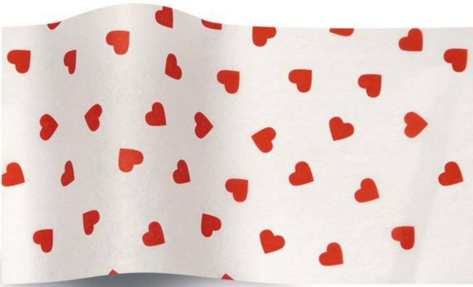 Small Red Love Hearts Valentines Tissue Paper Wrapping Gift Sheets 35x45cm (50 Sheets)