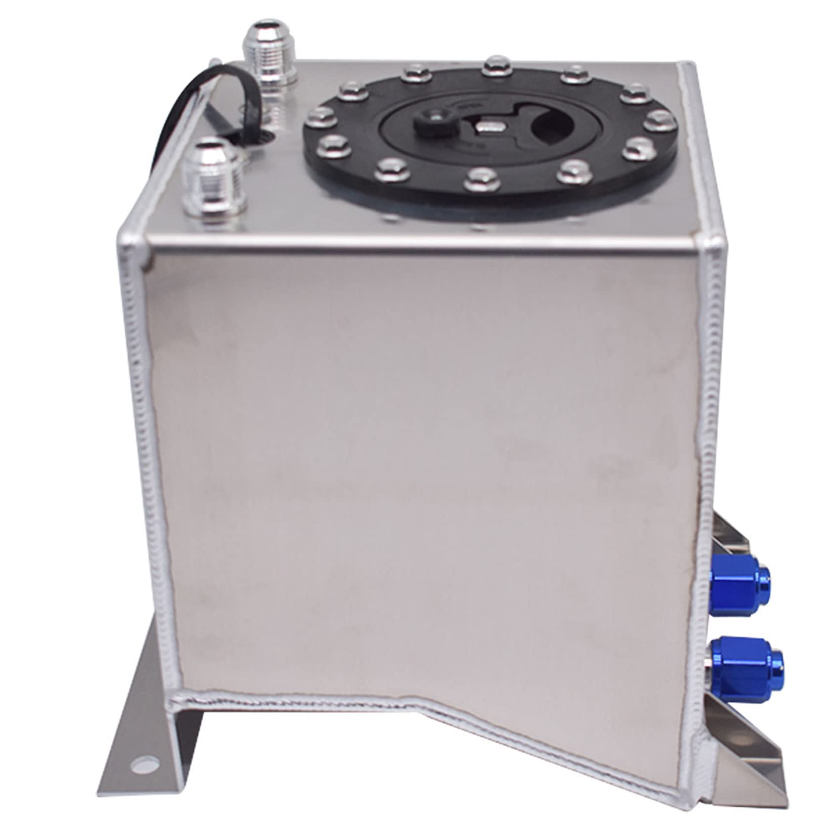 2.5 Gallon Polished Aluminum Fuel Cell Tank With Level Sender – 6AN – For Racing/Drift