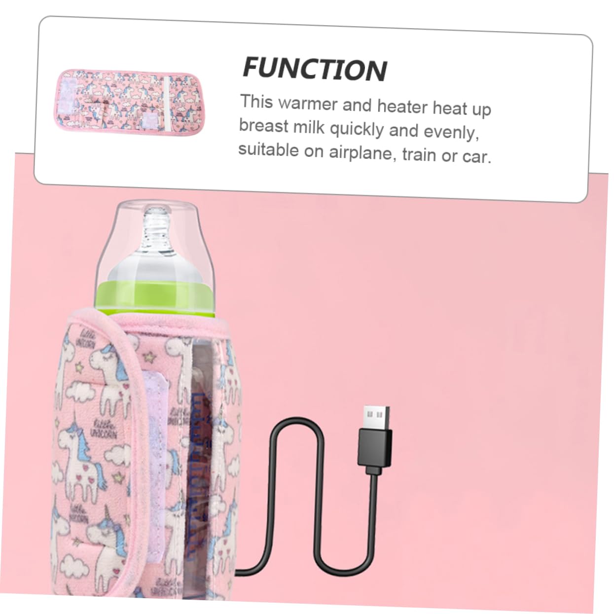 VICASKY 3piezas Térmica para Biberones Funda Aislante De Carga USB Protector De Calor Portátil para Bebés para Viajes Coche y Mantener La Temperatura Leche