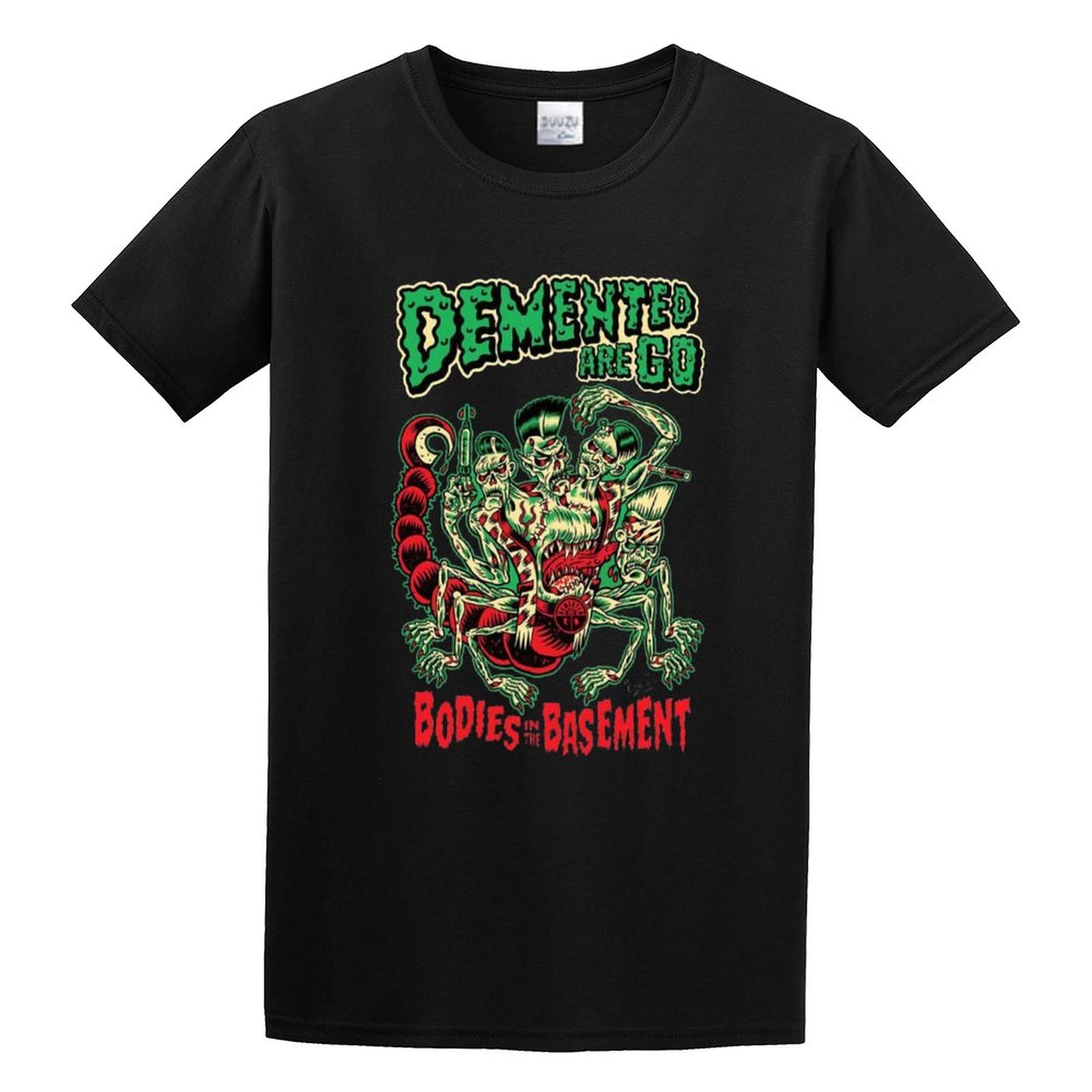 Men's Demented are Go, Mad Sin,Psychobilly,The Surfrats,The Meteors,Tiger Army,Horror Men's T-Shirt XL Black