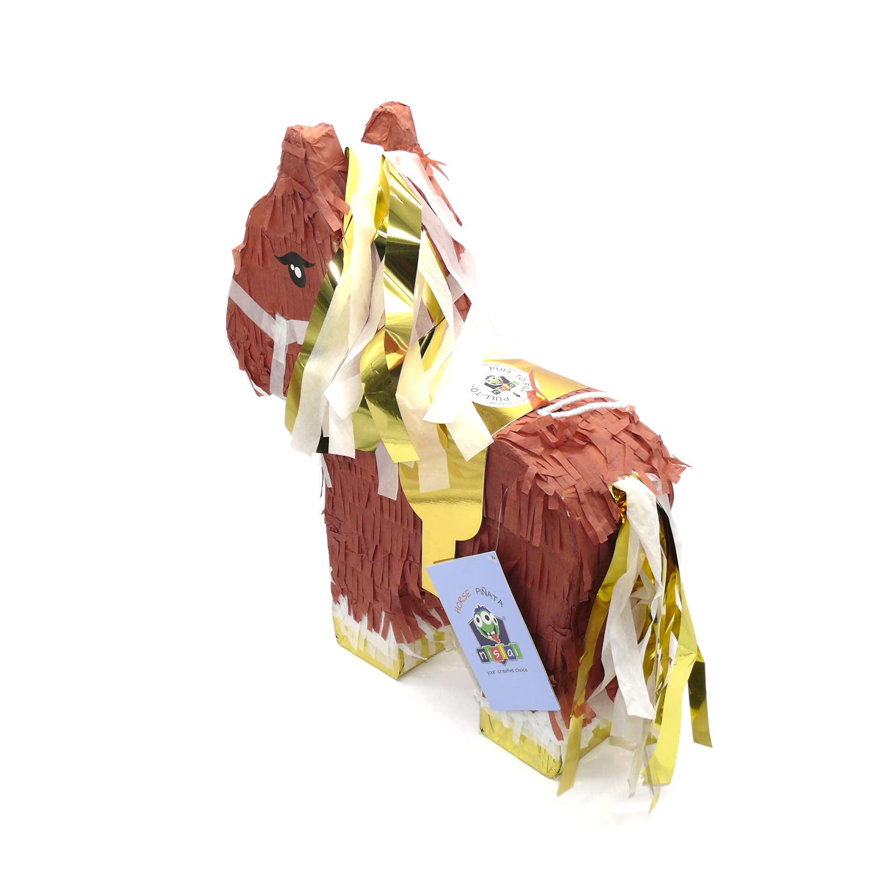 Pignatta A Forma Di Unicorno Per Feste - 47x43x13 Cm, Bianco-Rosa, Da Riempire Con Caramelle E Regalini - Foto 2