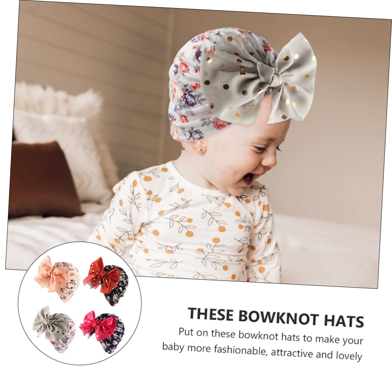BESPORTBLE Cappello Turbante per Neonati Cappelli Estivi Cappelli A Cuffia Copricapo Avvolgente per Neonati Cuffia da Notte per Neonati Cappelli per Neonati Turbante per Neonati