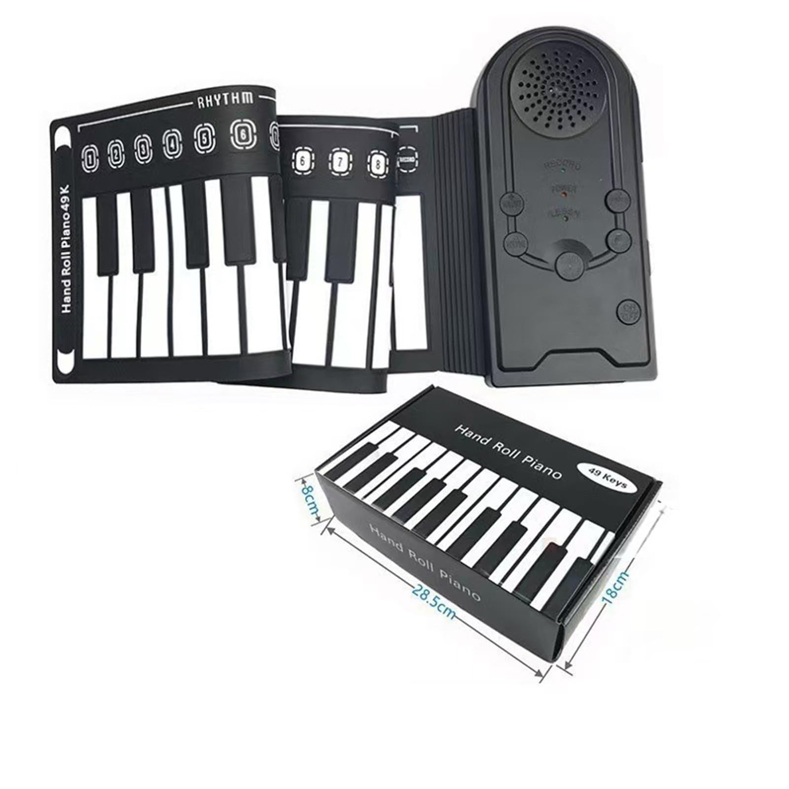 Tastiera Digitale Per Principianti Pianoforte A Mano Con 49 Tasti E Altoparlante Pianoforte Elettronico Portatile Pieghevole Per Principianti Per Esercitarsi(Black)