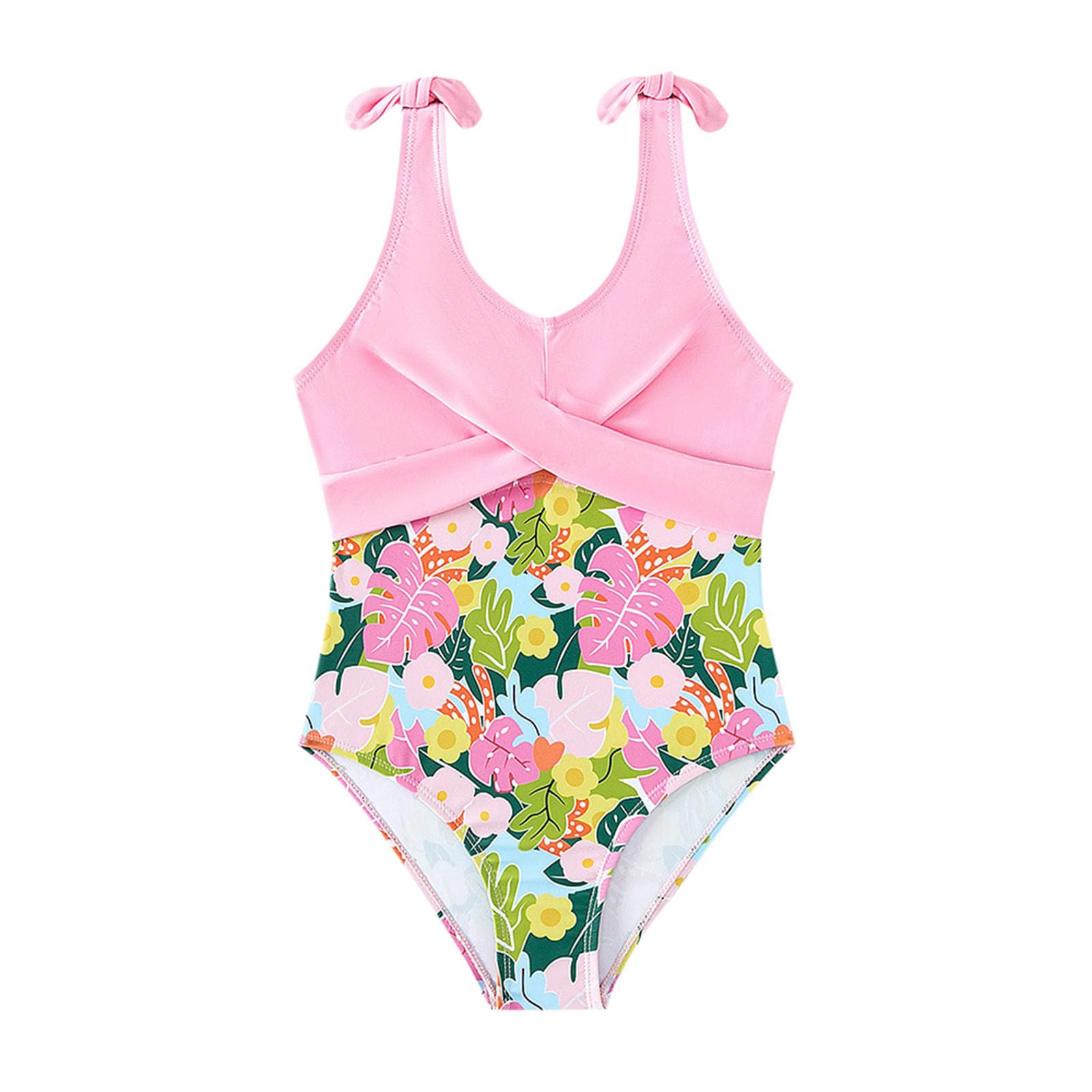 MäDchen Traje de baño de dos piezas de una pieza para niñas, bonito traje de baño, verano, estampado floral, playa, deporte, baño
