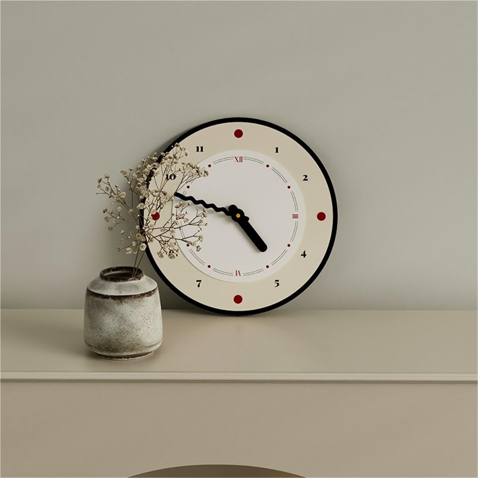 Decor Reloj de pared estilo crema francés for el hogar 12 pulgadas
