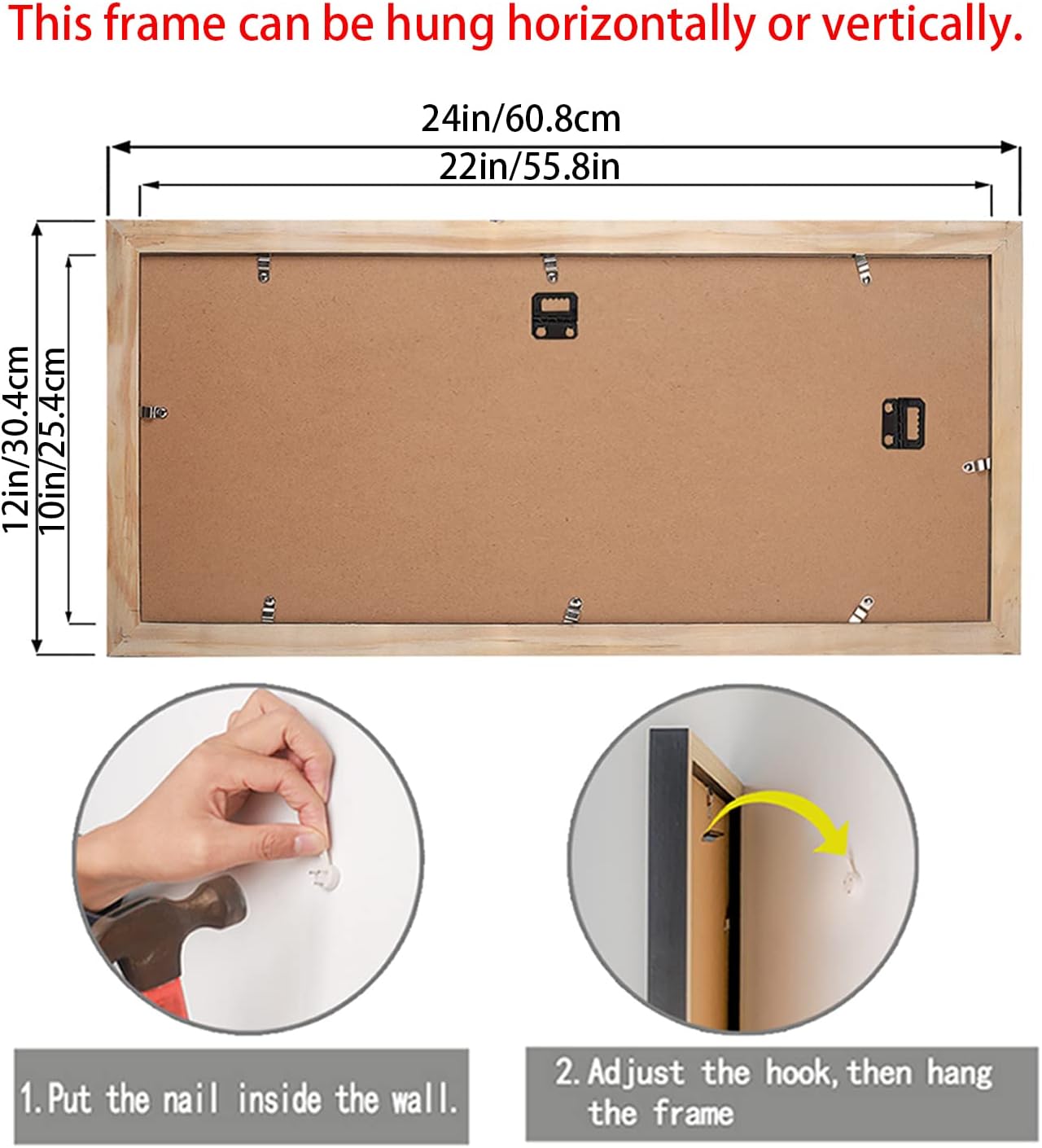 LTYHHK 10x22 Panoramic Picture Frames Solid Wood with 8x20 Black Mat, Displays 8x20 with Mat or 10x22 Inch without Mat, 8x20Poster Frame 10x22 Photo Frames Family Wall Black (L23B1022B820)
