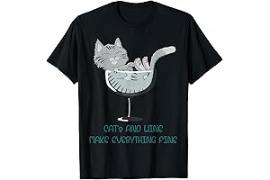 Forest Cat in Wine Glass T-Shirt