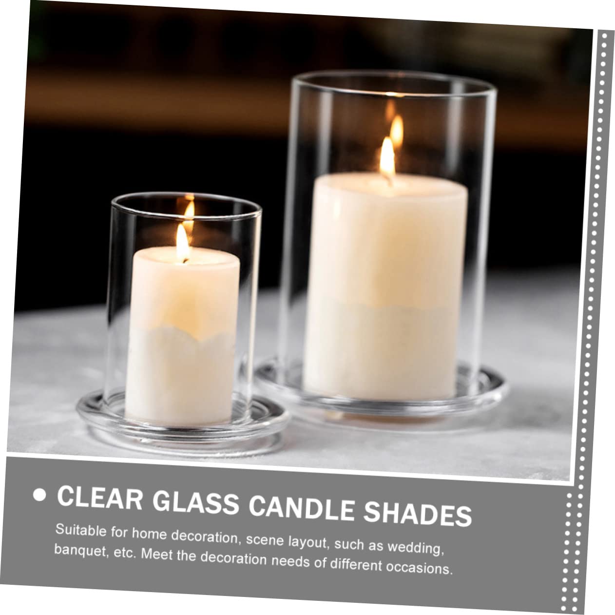 STOBAZA 3 Portavelas De Cristal De Lujo Alto Y Cilíndrico para Velas con Extremo Abierto para Decoración.