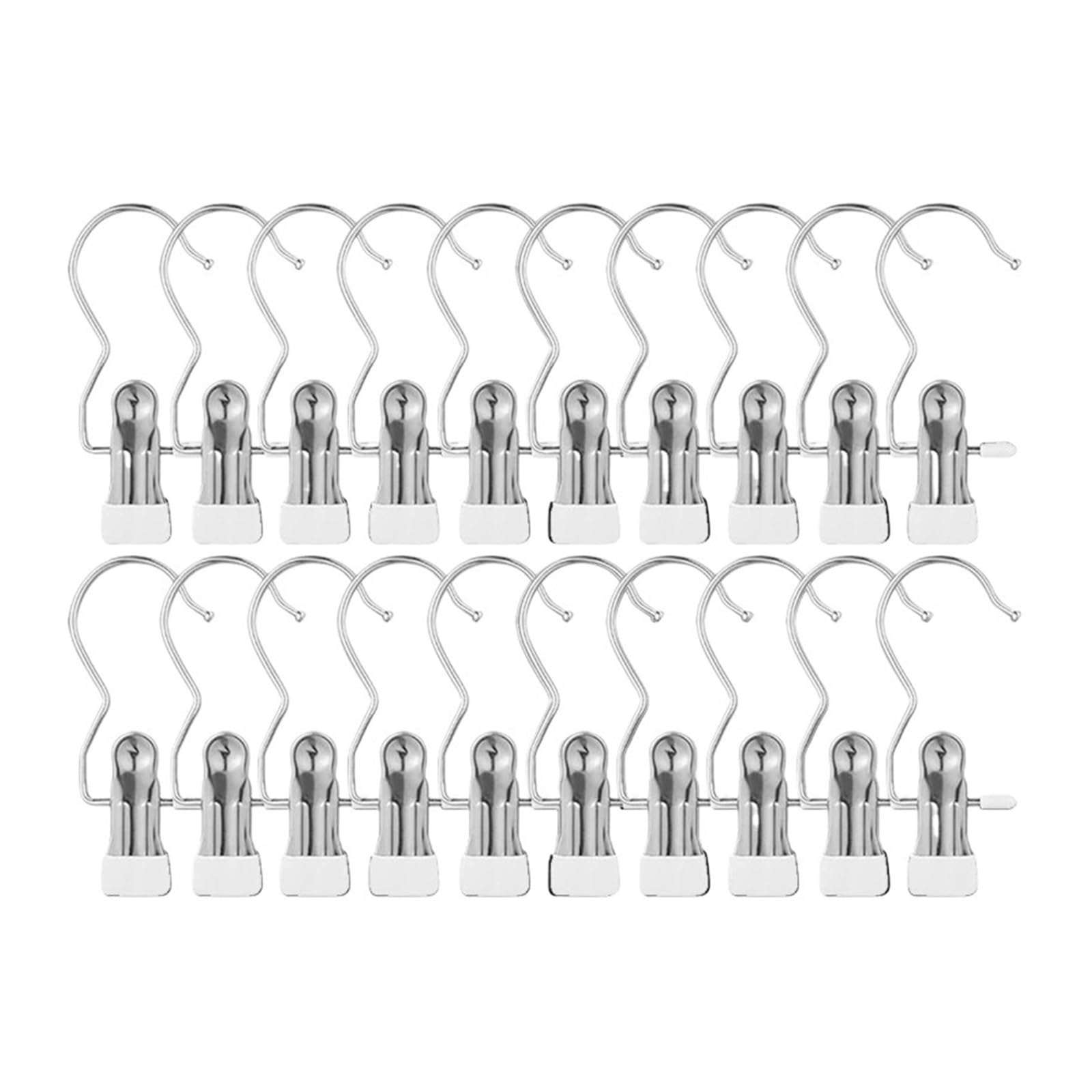 5-30pc Clothespins with Hook Laundry Clothes Pegs for Hanging Pants Hanger(20pcs-white)