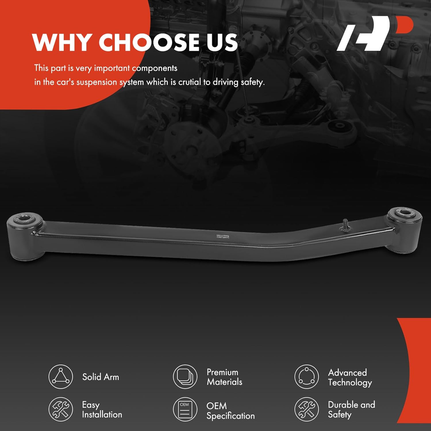 A-Premium Front Lower Control Arm, with Bushing, Compatible with Jeep Wrangler 2018-2022, Gladiator 2020-2022