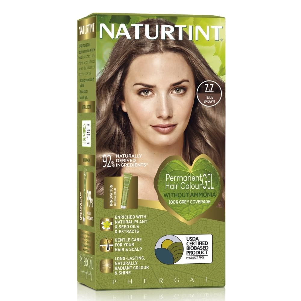 Naturtint Permanent Hair Color 7.7 Chocolate Caramel (Pack of 1), Ammonia Free, Vegan, Cruelty Free, up to 100% Gray Coverage, Long Lasting Results,