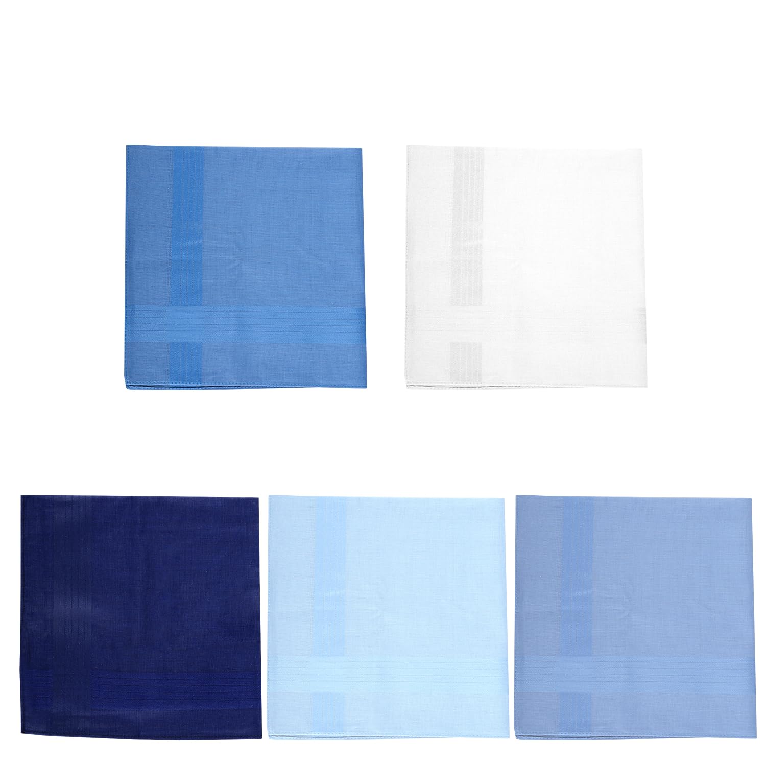 Luckious 5 PCS Men's Handkerchief Set, Cotton Men's Large Handkerchiefs, Pocket Square Handkerchiefs Gifts - For Wedding, Prom, Celebration, Party