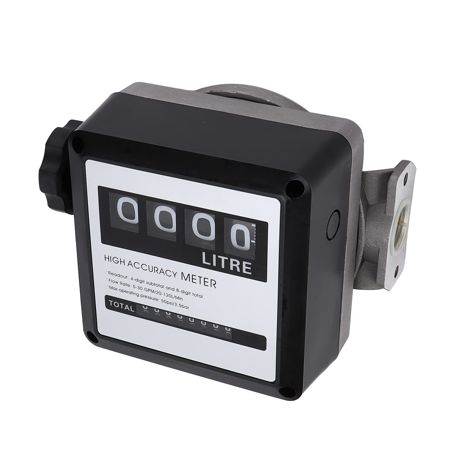 Fuel Flow Meter, Kerosene Flowmeter 4 Digits Fuel Flow for Non‑commercial Use for Gasoline for Kerosene for
