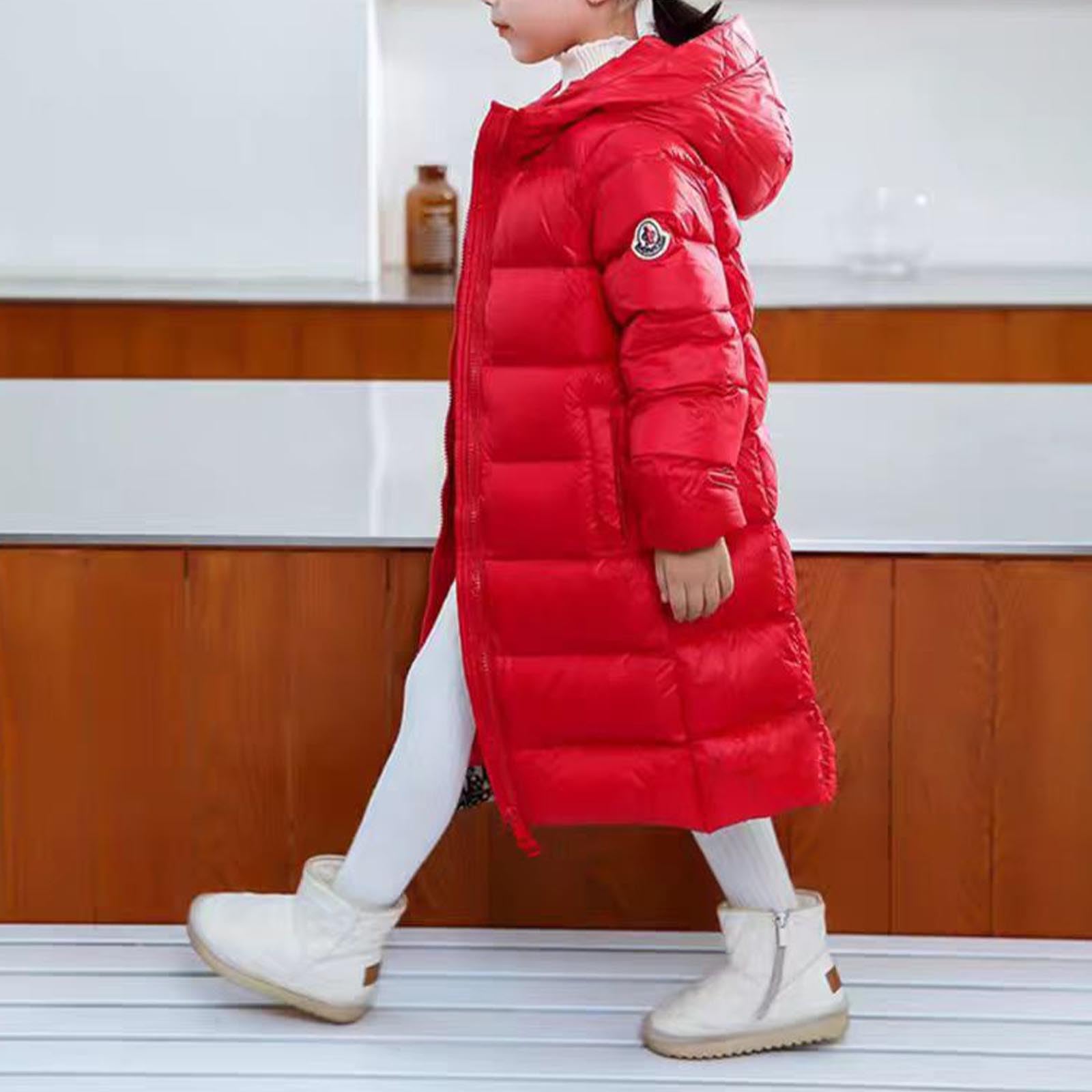 HAOLEI Chaqueta Acolchada con Capucha para Niñas y Niños,Abrigo Acolchado con Capucha Cálida Brillante Cortavientos Manga Larga con Cremallera y Bolsillos Ropa Adolescentes Otoño Invierno 5-15 Años
