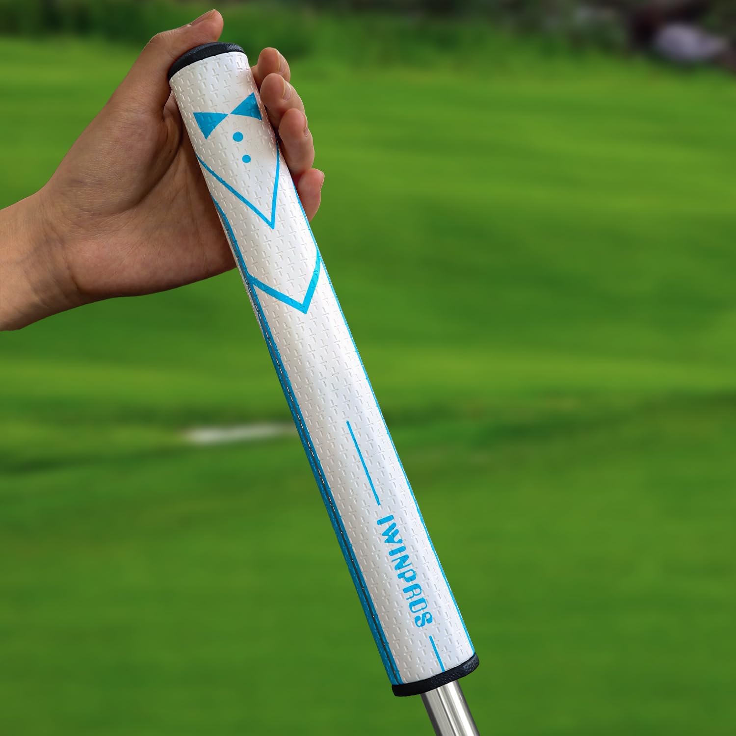 iWinpros Golf Putter Grip for Men & Women, Thick Putter Grip Size 3.0, Lightweight Comfort Design with Non-Slip Textured Pattern for Better Control (Blue White)
