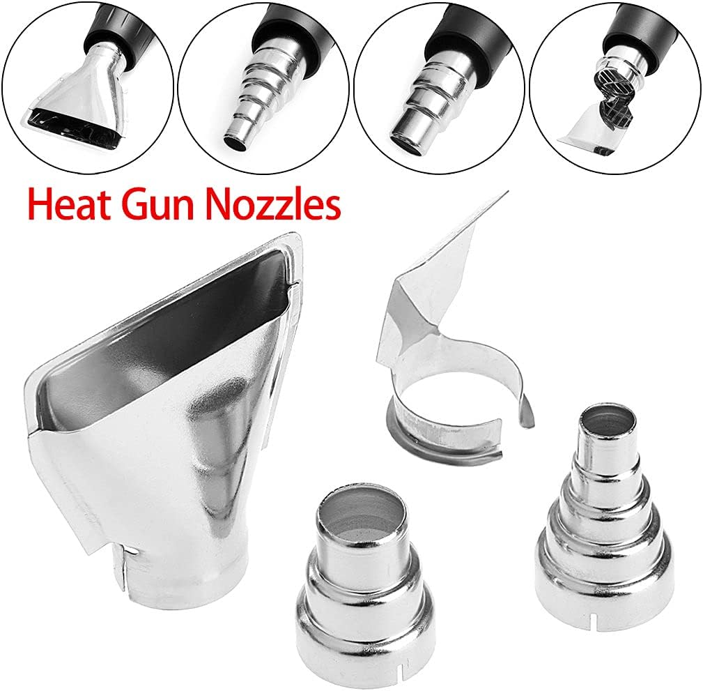 Heat Gun Nozzles Kit, Stainless Steel Hot Air Gun Attachments for Hot Air Gun Soldering Station Nozzle Tool, Heat Gun Nozzle Attachments
