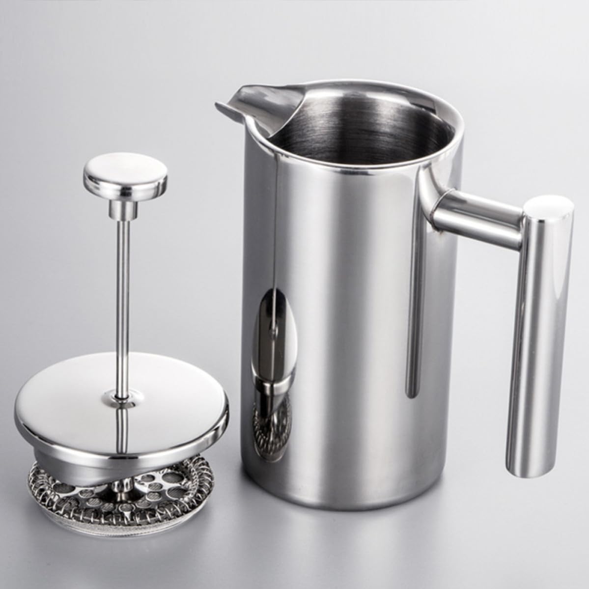 Générique Cafetière à Piston en Acier Inoxydable 800ml, Double Paroi Facile à Laver, Infuseur à Thé Multifonction pour Maison Cuisine