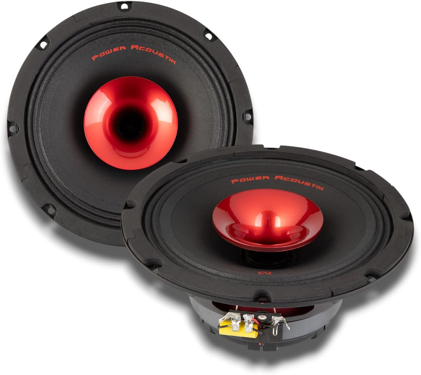 Power Acoustik PR-804C – 8 Inch Midrange Pro Audio Speaker with Compression Tweeter | 350W Max Power, 4 Ohm, 95dB Sensitivity | Steel Basket, Cloth Surround, Ferrite Magnet – Loud Car Speaker (Pair)