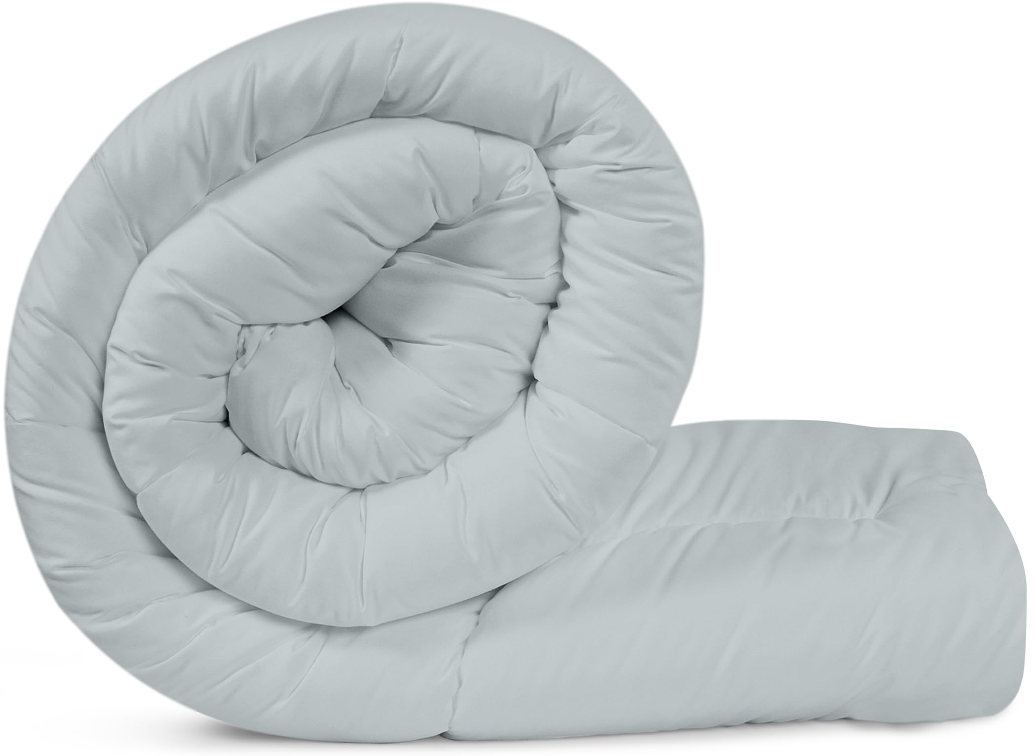 Utopia Bedding Piumone 200 x 200 cm 370 gsm, Piumino Una Piazza e Mezza, Piumino Letto Una Piazza e Mezza, Trapunta Una Piazza e Mezza 100% Microfibra (Grigio Chiaro)