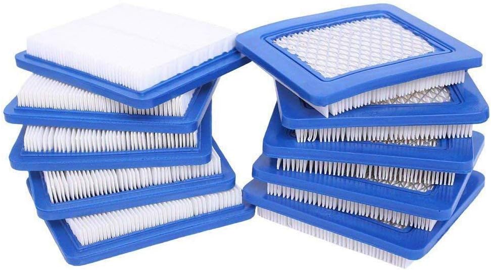 10 Pack 491588S Air Filter, Compatible with 491588 4915885 Flat OEM Air Cleaner Cartridge, Lawn Mower Air Filter