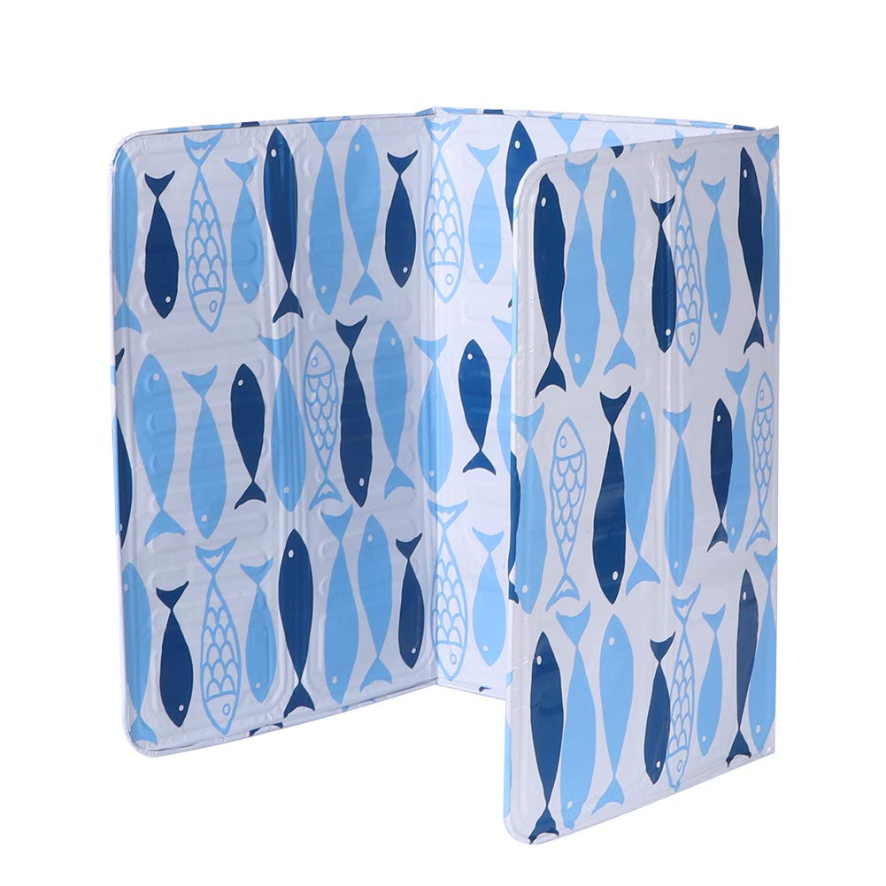 Cooking Baffle Plate Large Prevent Oil Splatter to Keep Kitchen Clean Restaurant New for Home(Dark blue fish)