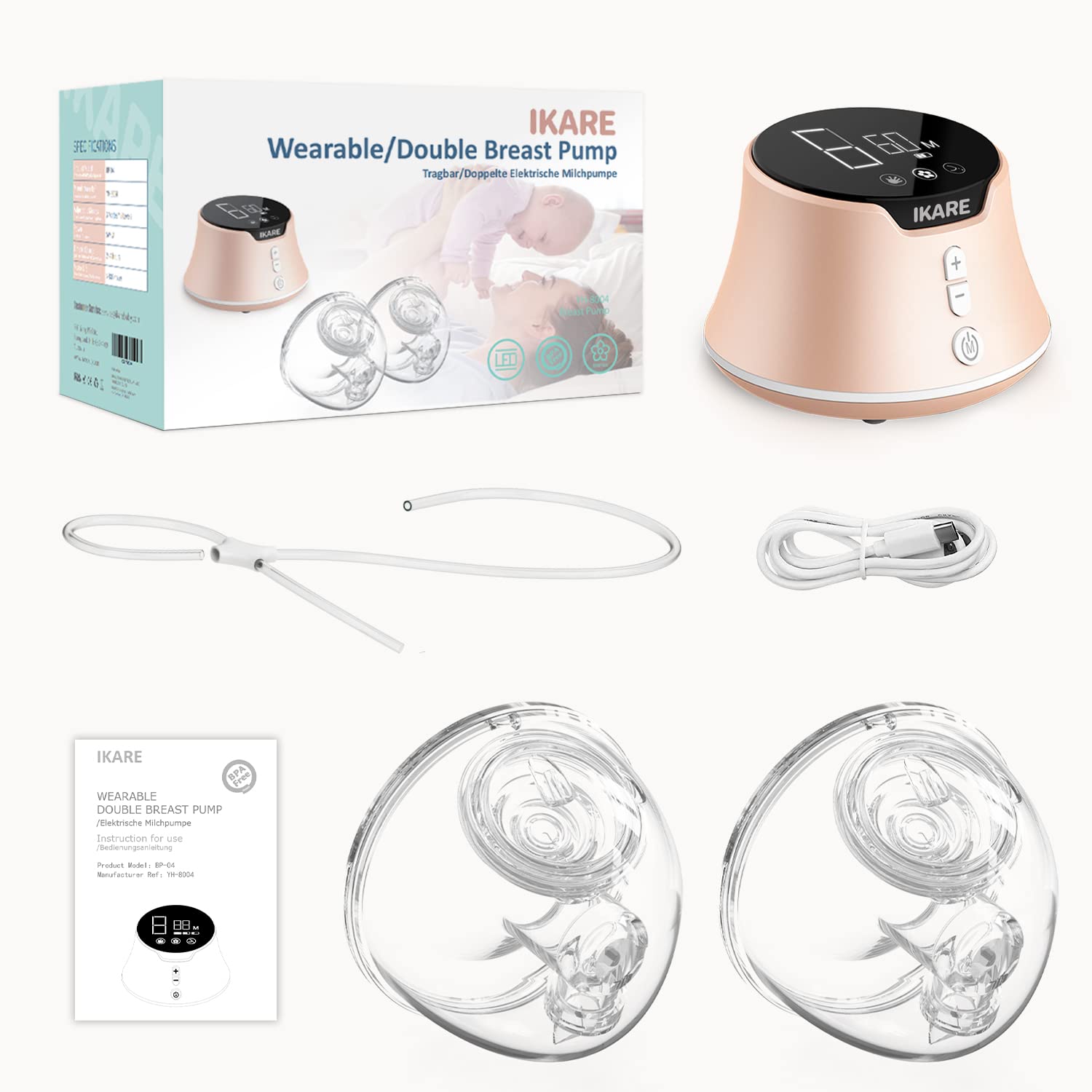 Buy IKARE Double Wearable Breast Pump Hands Free, Portable Electric
