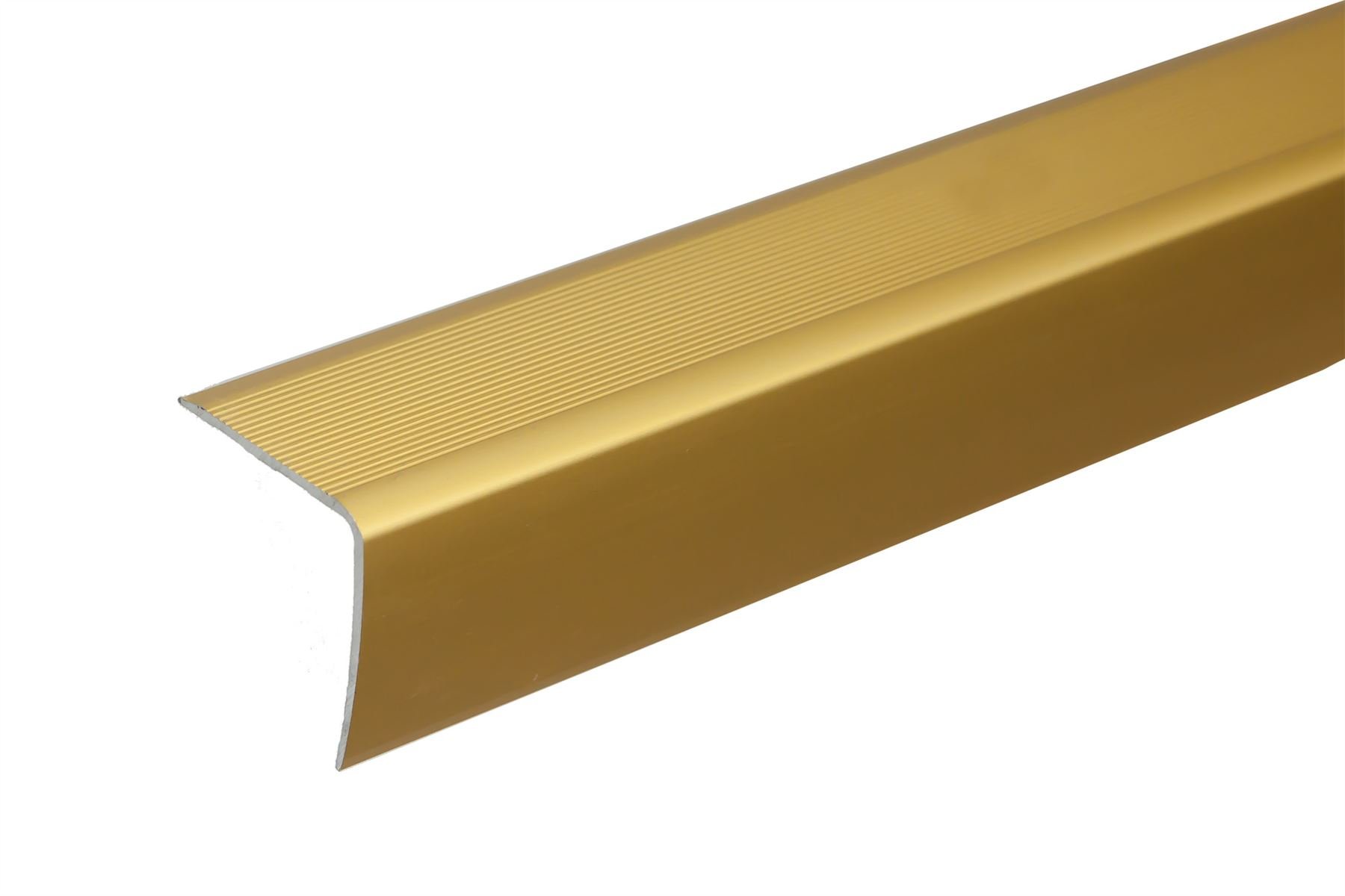 ANODISED Aluminium Anti Non Slip Stair Edge Nosing Trim Screw Fix 900mm x 35mm x 35mm A41, Gold