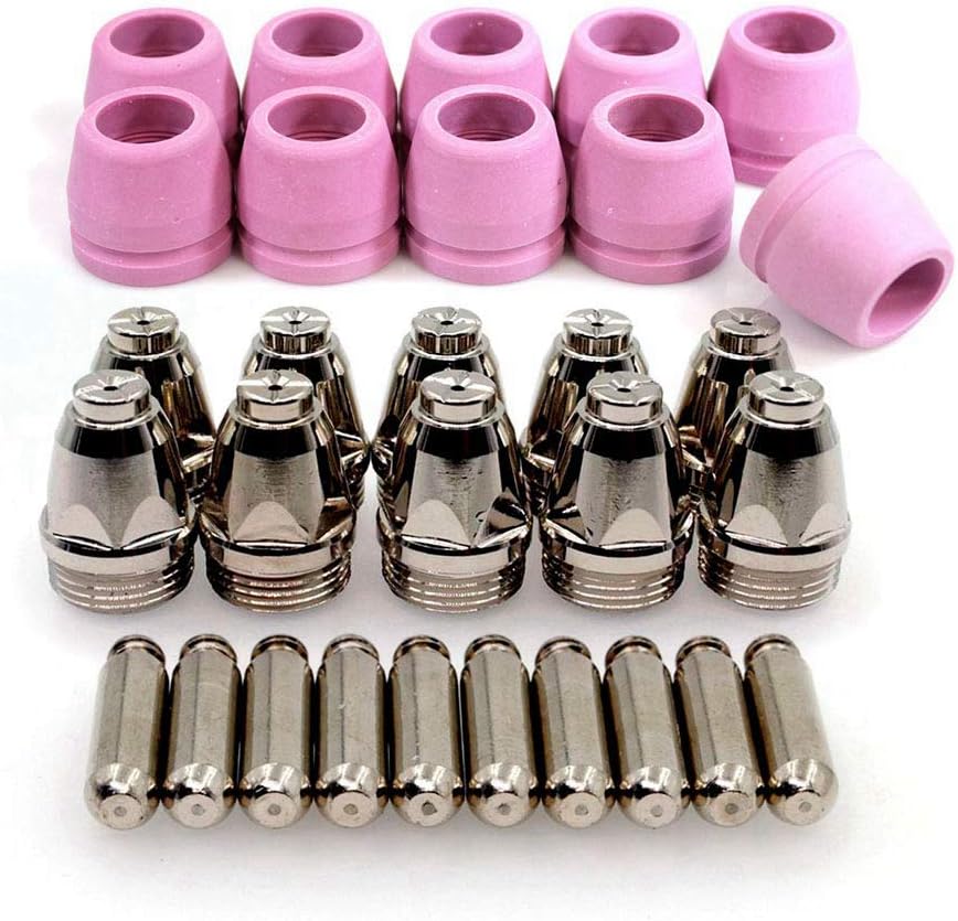 Plasma Consumables Kit for Primeweld CUT50 CUT50DP CT520 CT520DP Plasma Cutter AG-60 Torch (1.0mm .040'' Tip)