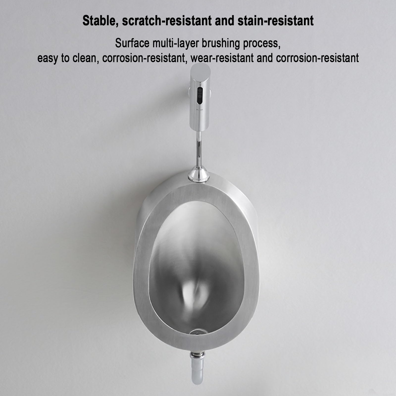 Orinatoio Commerciale da Parete per Uomo, Scarico a induzione in Acciaio Inox 304 per Adulti, Set di Scarico Automatico con valvola di Scarico, per Uomo, Anti-Goccia, per bagni, Ho
