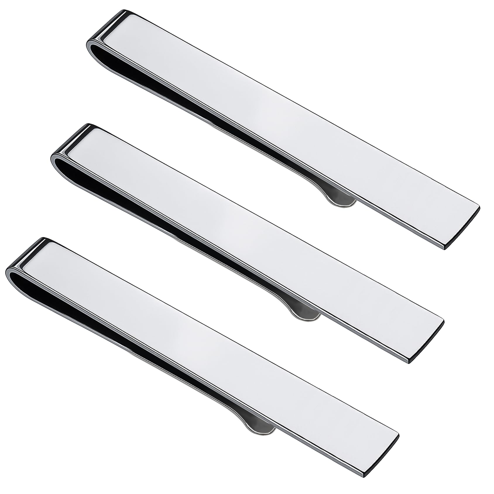 Roctee Men's Tie Clip For Skinny Ties, 3 Pack Small Tie Clip For Men, Tie Clasp Pinch Necktie Clip On Shirt Tie, Suitable For Business Metting Wedding Birthday Gift Father Boyfriend Son