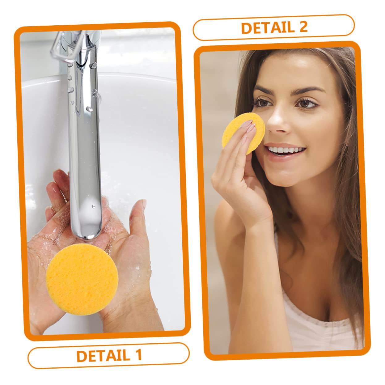 FRCOLOR 150pezzi Spugne Struccanti Spugnette Tonde Cellulosa Naturale Per Detersione Viso e Rimozione Makeup Compatte Facili Da Usare e Trasportare