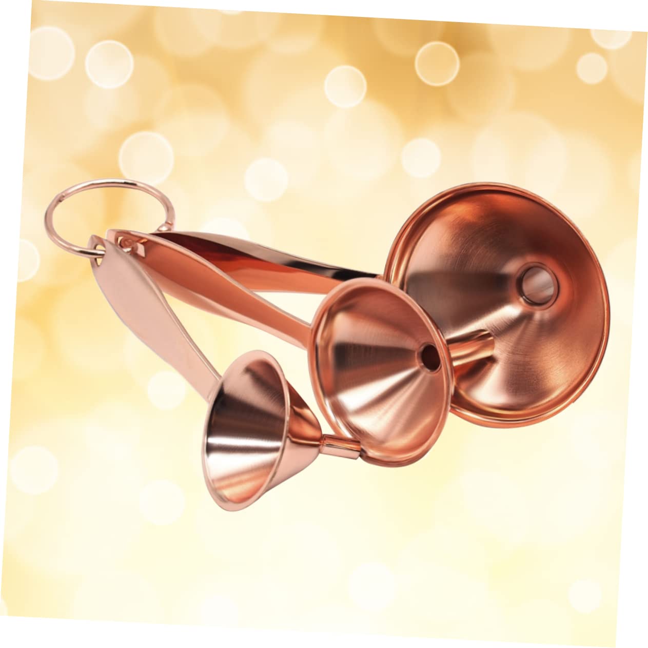 MAGICLULU 9pezzi Mini Imbuti Acciaio Inossidabile Con Manico Multifunzionali Per Trasferimento Liquidi Spezie e Vino Colore Oro Rosa Per Cucina e Uso Domestico