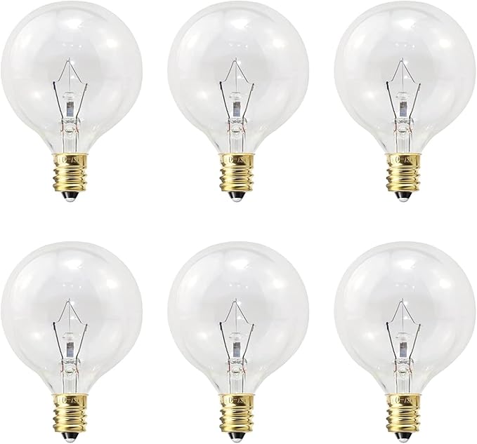 ETwinCoo Wax Warmer Bulbs, G50 25 Watt Light Bulbs for Full Size