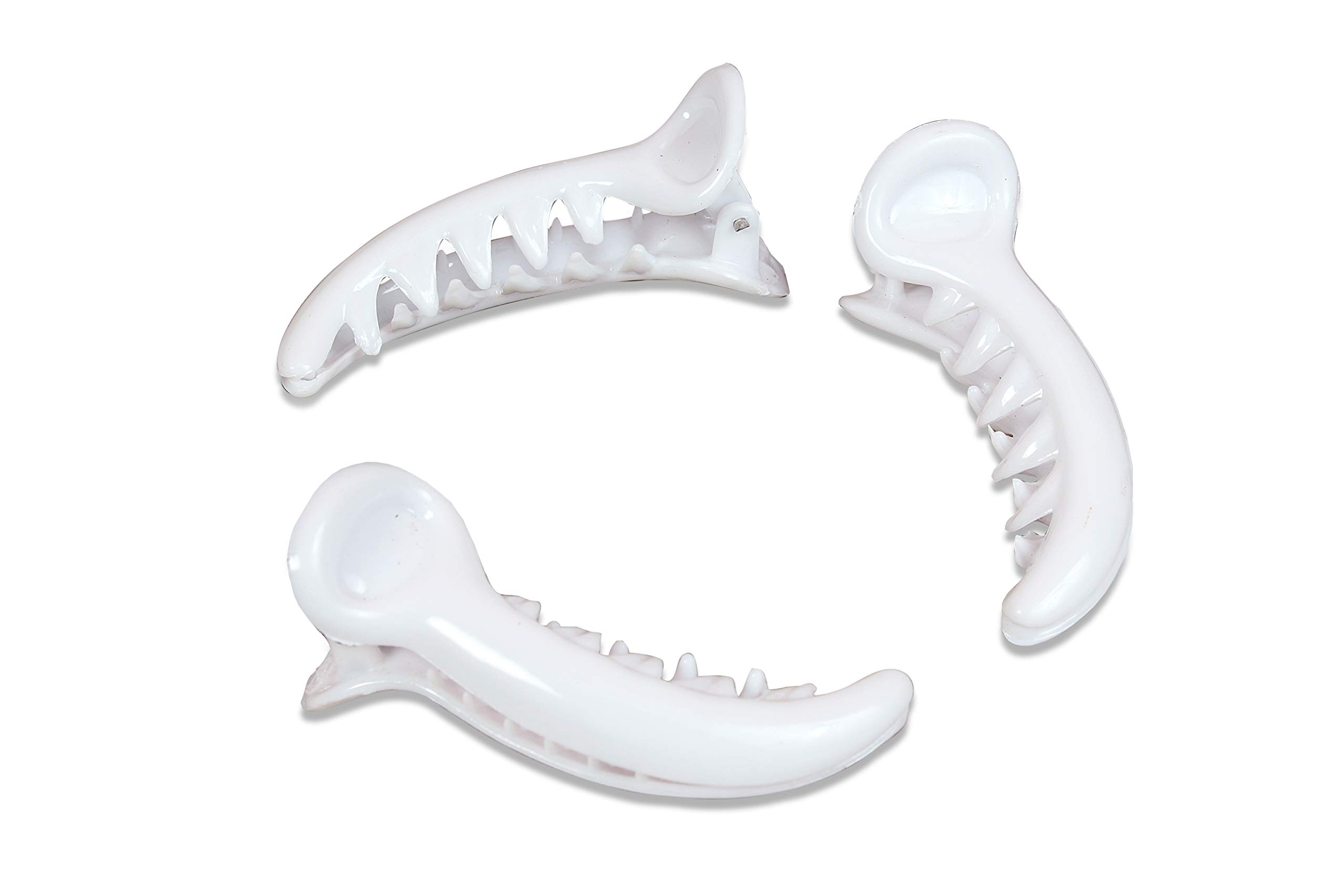 Ale-van Art Styling Fashion Clip Medium Size Plastic White Banana clips for Girls and Women-image-11