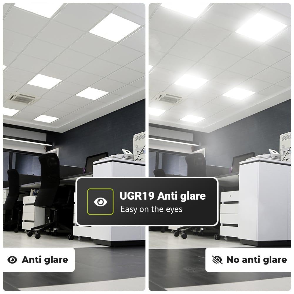 HOFTRONIC - Panneau LED 60x60 - UGR<19-3000K Blanc Chaud - 18/25 W 4500 lumen (180lm/W) - avec driver Xitanium Driver - lampe à grille - sans scintillement - 5 ans de garantie - panneau de plafond