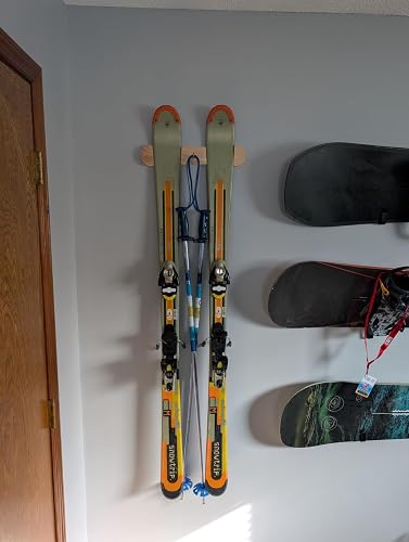 Support Mural En Bois Pour Skis Et Snowboard – Design Minimaliste, Facile à Installer, Pour Garage, Chambre Ou Atelier