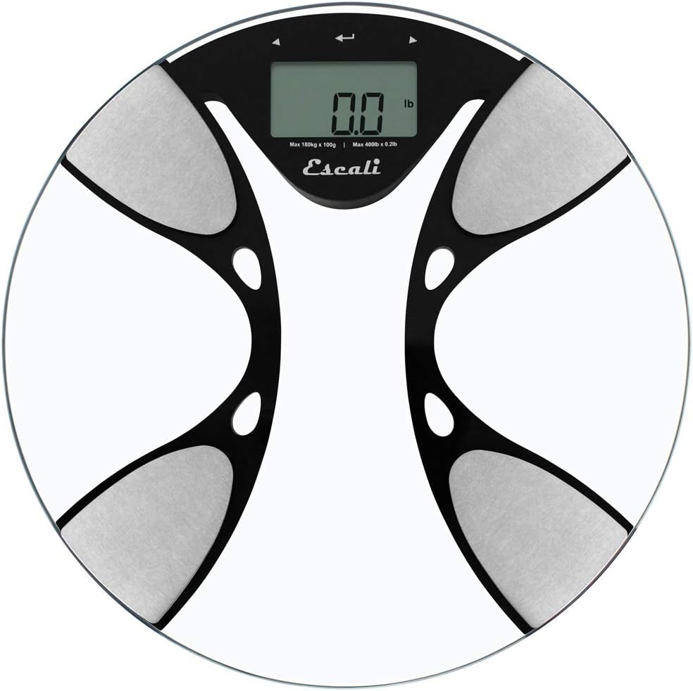 Escali Ultra Slim Body Composition Scale With Bioelectrical Impedance Analysis Technology, Calculates Body Fat Percentage, Body Water, Lean Muscle And Total Bone Mass