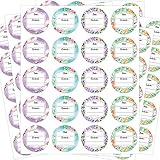 Canning Labels Stickers 4 Floral Designs 2 Inch Large Round 300 PCS for Container Labels Spice Mason...