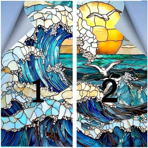 Vinilo Decorativo para Ventana Abstract Ocean 2 Piezas miniatura 3