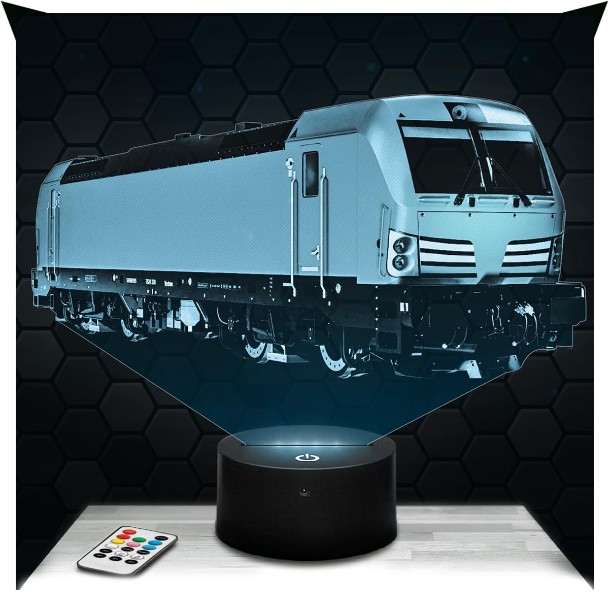 Lampephoto.fr - Modern Locomotive 3D Lamp, Night Light 3D LED Illusion Lamp, Miniature Decoration Collection, Train Railway, Night Light for Children's Bedroom, Gift idea for Boys, Original Gift