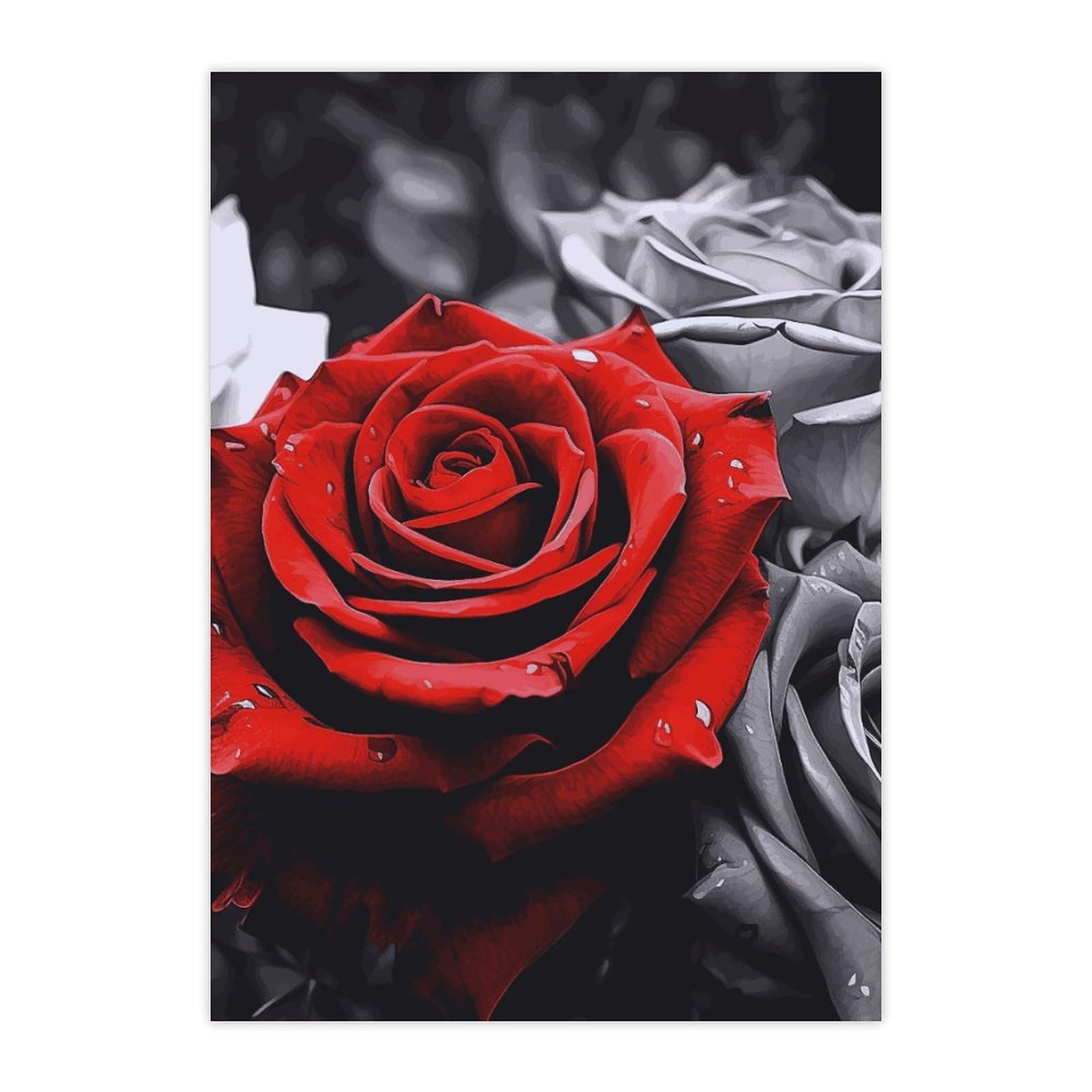 Autocollants imperméables de roses pour bouteille d'eau et ordinateur portable